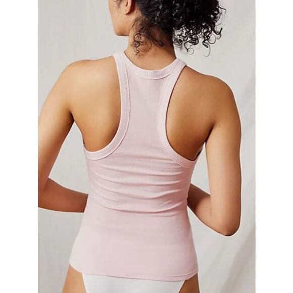 Free People Tops - NWOT NEW FREE PEOPLE INTIMATELY WIDE EYED PINK RIBBED TANK TOP sz M